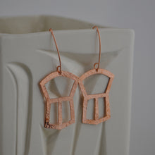 Load image into Gallery viewer, 2&quot; Copper Copper Shield Earrings - Cut Out
