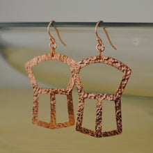 Load image into Gallery viewer, 2&quot; Copper Copper Shield Earrings - Cut Out
