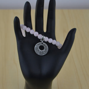 Rose Quartz Bracelet with Charm