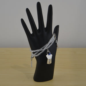 Crystal Wrap Bracelet w/ Silver Copper Charm